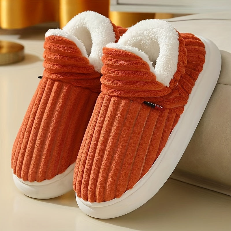Women's Plush-Lined Winter Slipper Boots - Thick EVA Sole, Indoor/Outdoor Warm Soft Boots