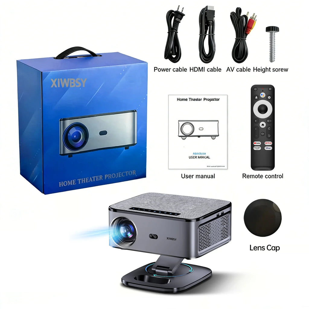 XIWBSY 2026 Portable 4K UHD Smart Projector WiFi Bluetooth Android 11 TV Stick