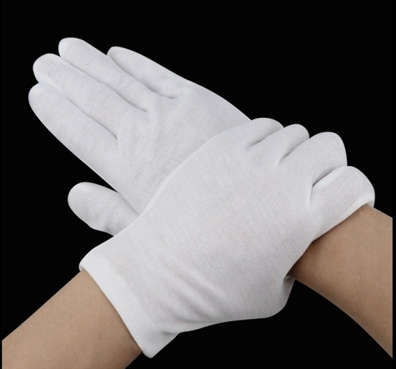 Thin White High Quality Men's Cotton Gloves