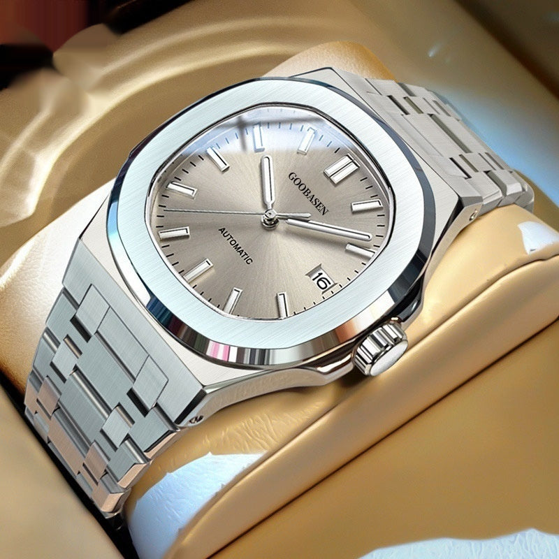 Luxury Automatic Mechanical Watch - Men's Luminous Quartz Timepiece | 42mm Transparent Case Back