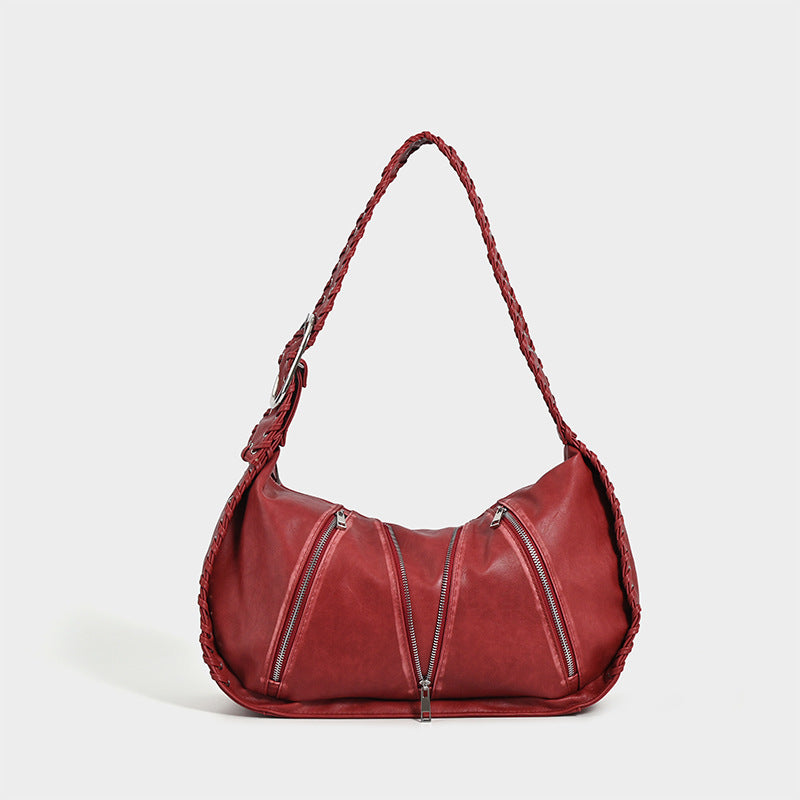 Vintage Weave New Niche Design Large Capacity Commuter Shoulder Bag