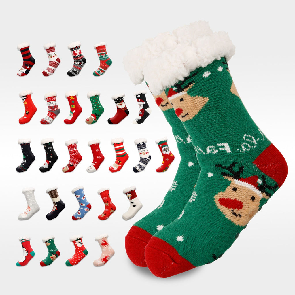 Christmas Women's Thickened Fleece-lined Room Socks