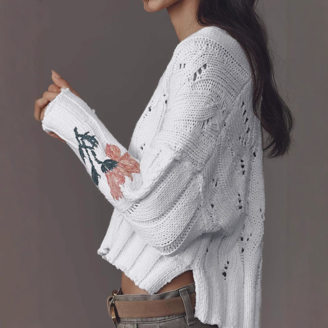 Idle Style Short Long-sleeved Sweater Top