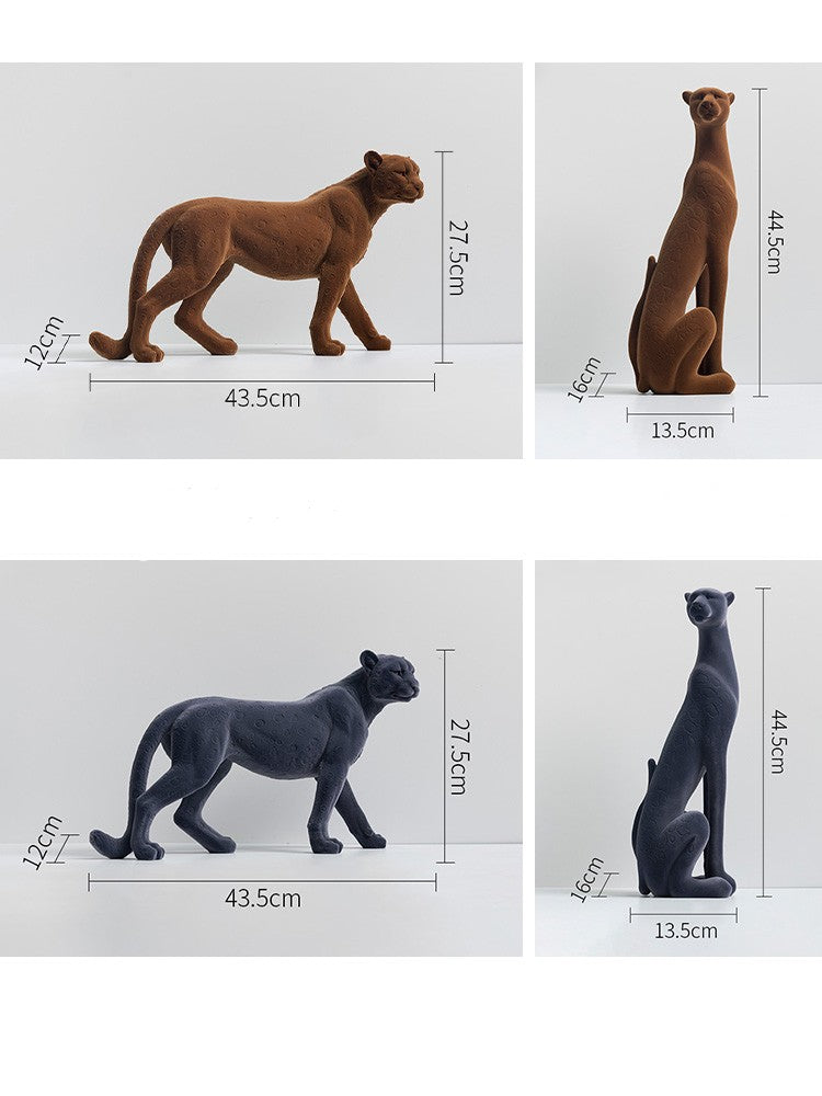 Luxury Leopard Resin Sculpture | Premium Home Decor Statue for Living Room & Office