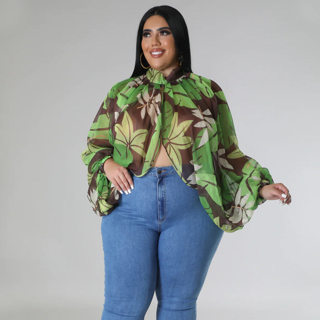 Women's Plus-Size Crew-Neck Chiffon Top With Tie-up Straps