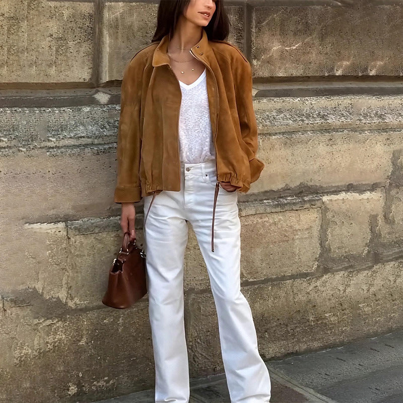 European And American Retro Solid Color Jacket