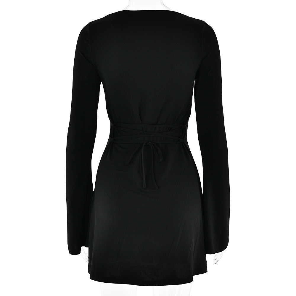 Women's Fashion Minimalist Back-tie Dress
