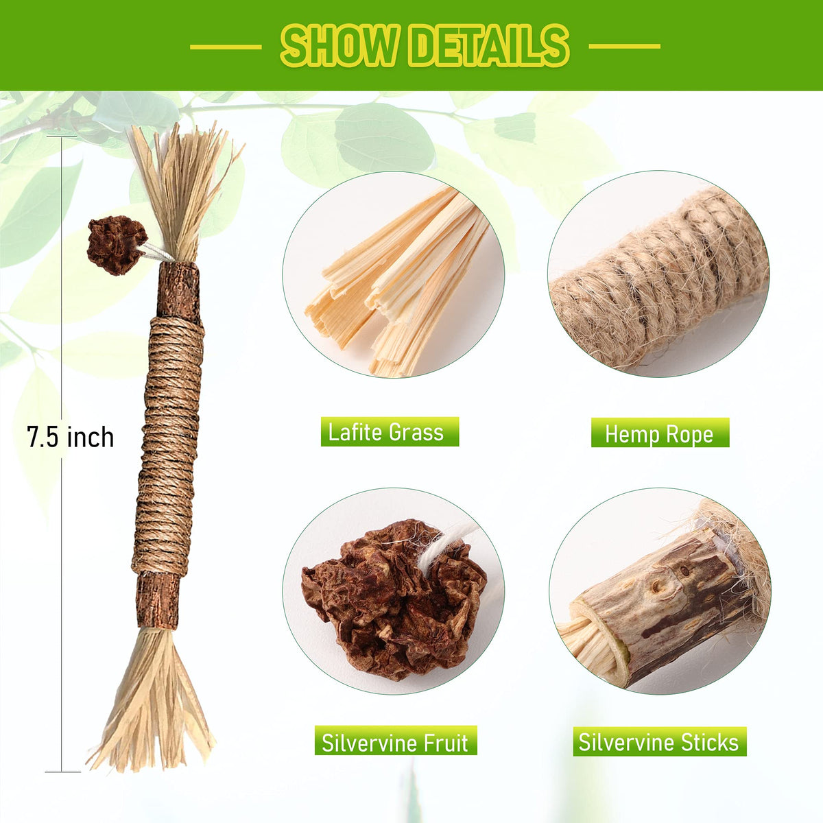 Silvervine Sticks Cat Chew Toys For Indoor Cats Dental Care Teeth Cleaning, Natural Kitten & Cat Teething Toys For Health, Cat Chew Stick Suitable For All Breeds Of Aggressive Chewers Cat