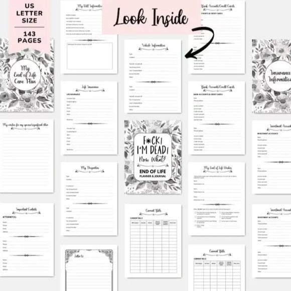 End Of Life Planner Emergency Loose-leaf Binder
