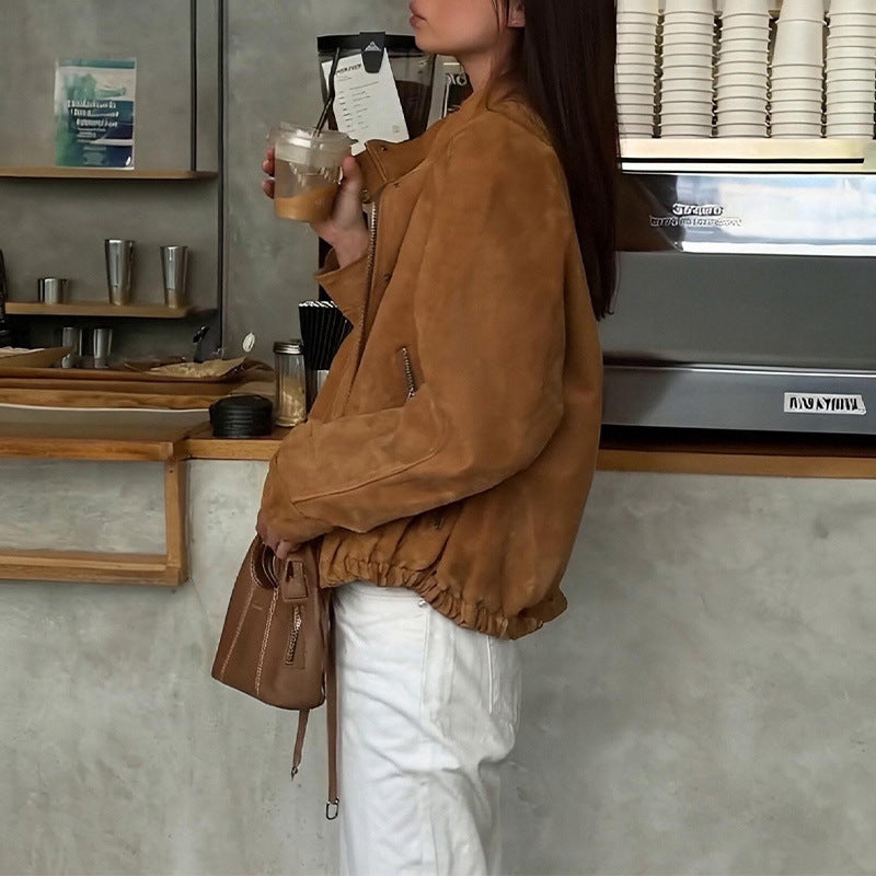 European And American Retro Solid Color Jacket