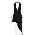 Elegant Stitching Halter Backless Fishtail Dress For Women