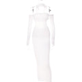 Women's Fashion Backless Solid Color Hanging Neck Dress