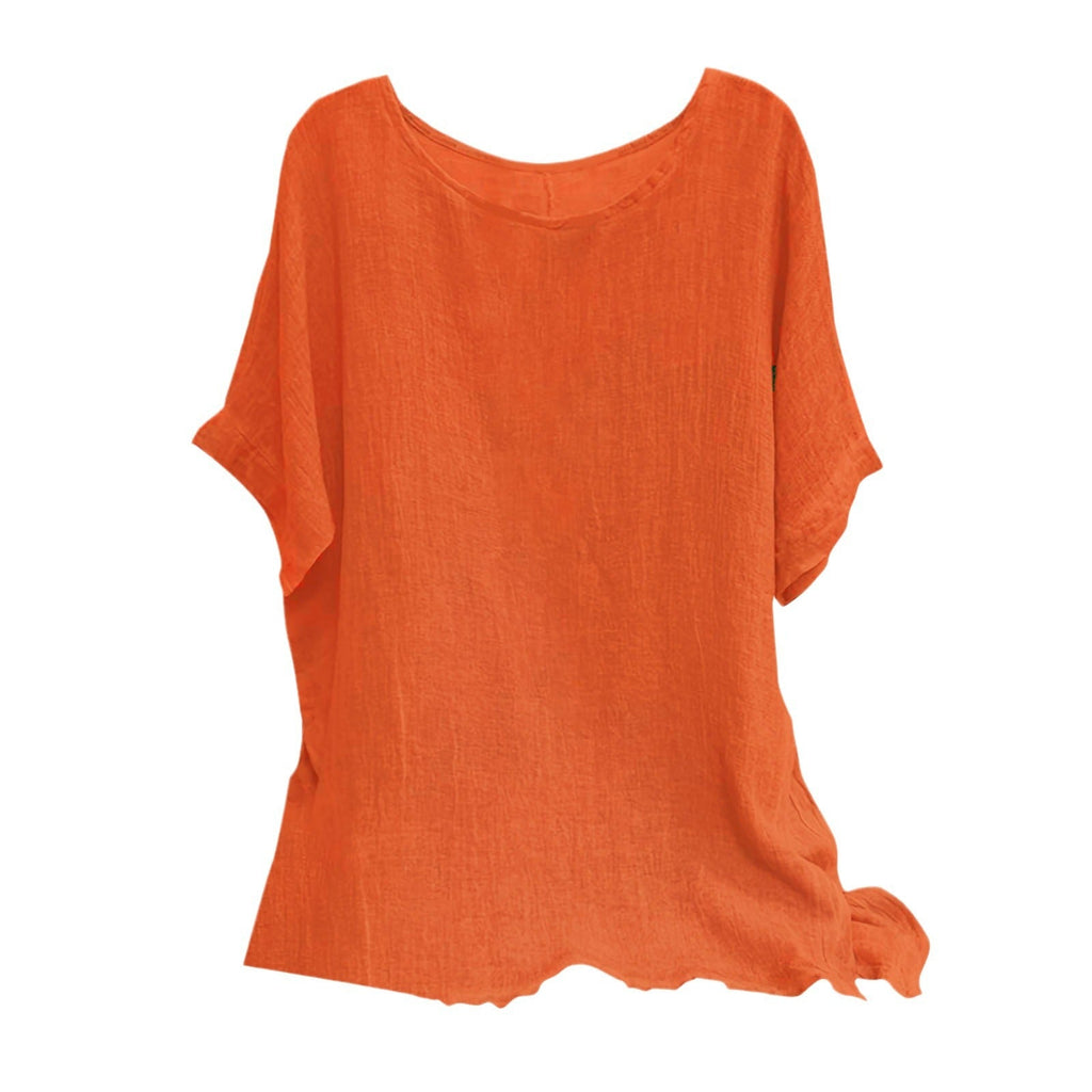 Women's Casual Loose-fitting Fashionable Solid-color Crew-neck Top