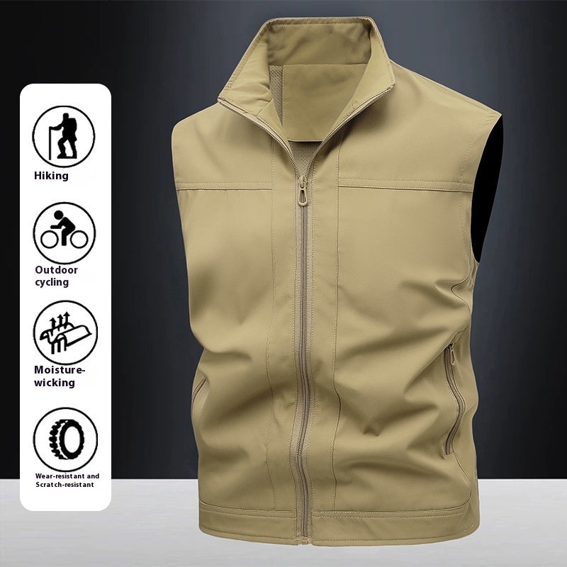 Workwear Stand-up Collar Breathable Quick-drying Horse Men's Casual