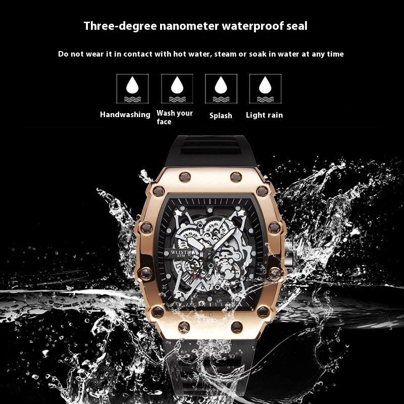 Large Dial Luminous Barrel-shaped Men's Watch