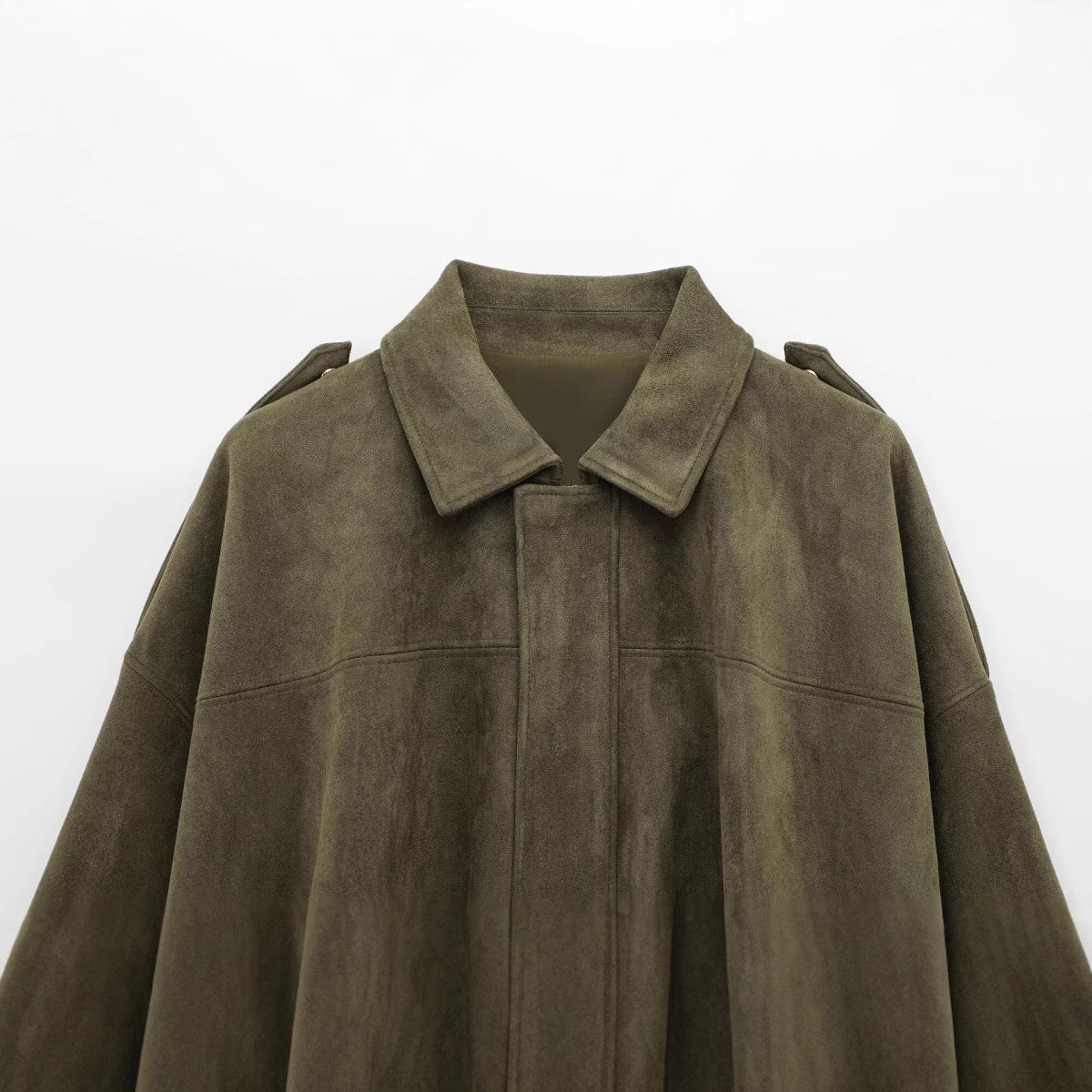 Faux Suede Texture Pilot Jacket - Men's Casual Zip Up Coat with Soft Touch Finish for Daily Wear