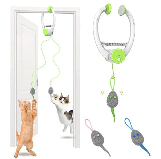 Colorful Beating Mouse Electric Door Holder Hanging Automatic Interactive Toy