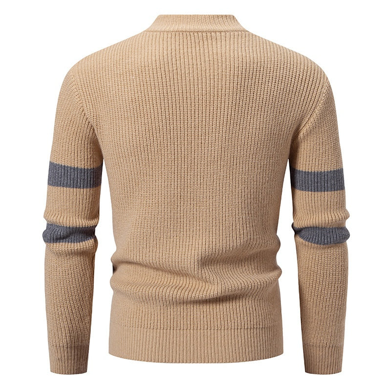 Men's Half-high Collar Colored Pullover Sweater