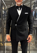 Fake Double-Layered Jacket With Chain