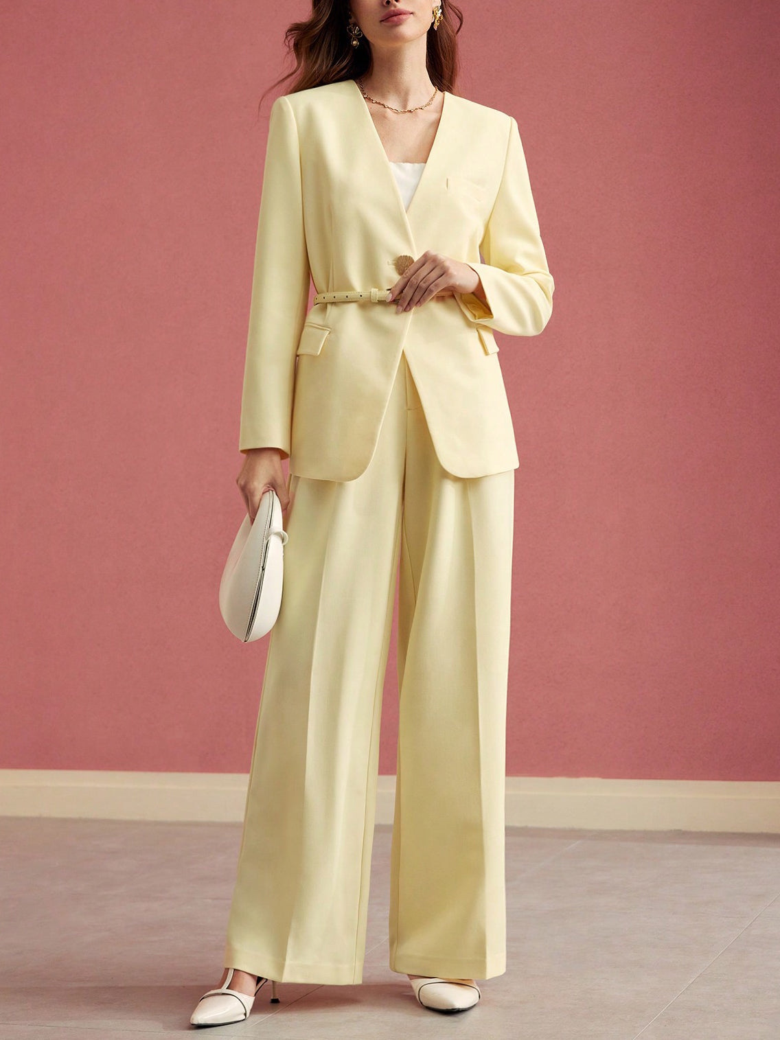 Elegant High-waisted Wide-leg Pants
