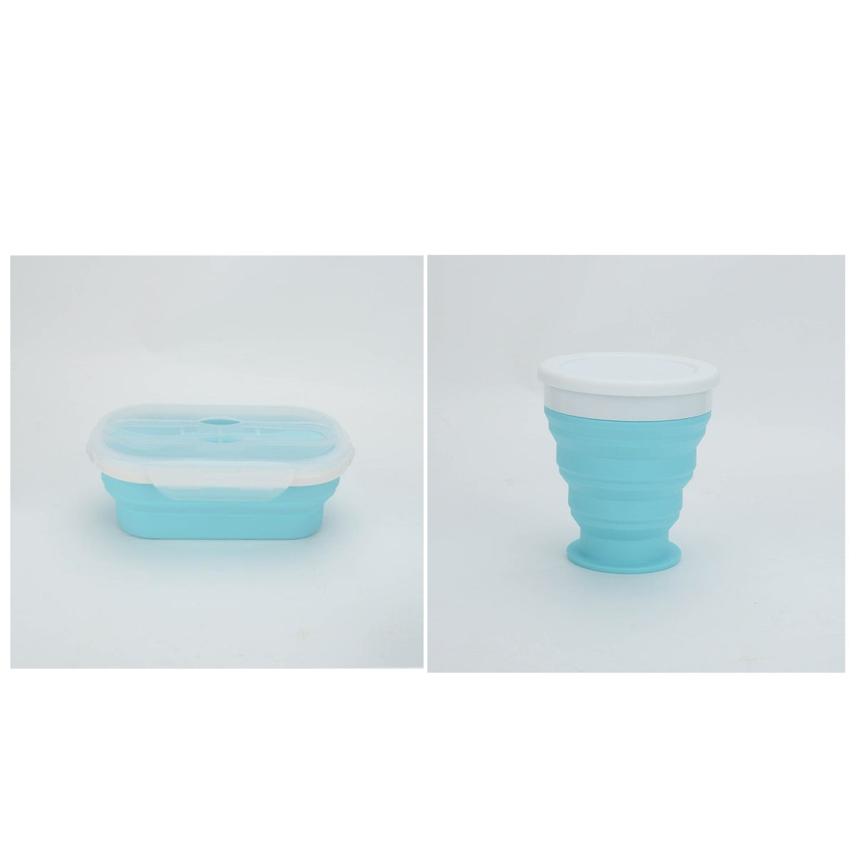 Portable foldable silicone lunch box