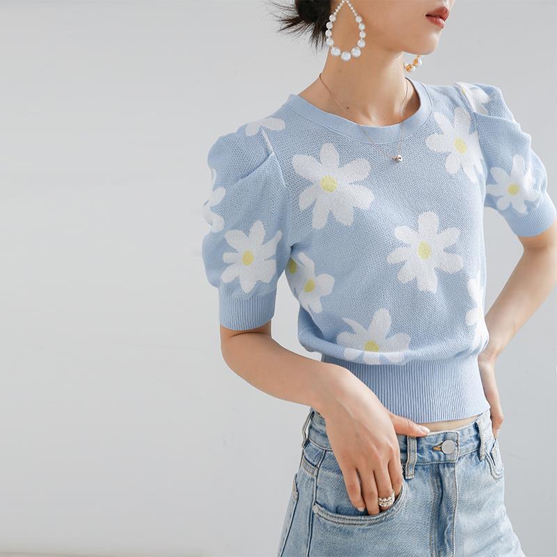 T-shirts Women Elegant Floral Trendy Patchwork Bodycon Summer