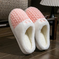 Women's Non-slip Thick Bottom Color Matching Cotton Slippers