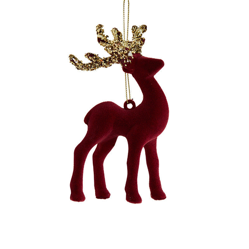 Christmas Sequined Flocking Elk Decoration