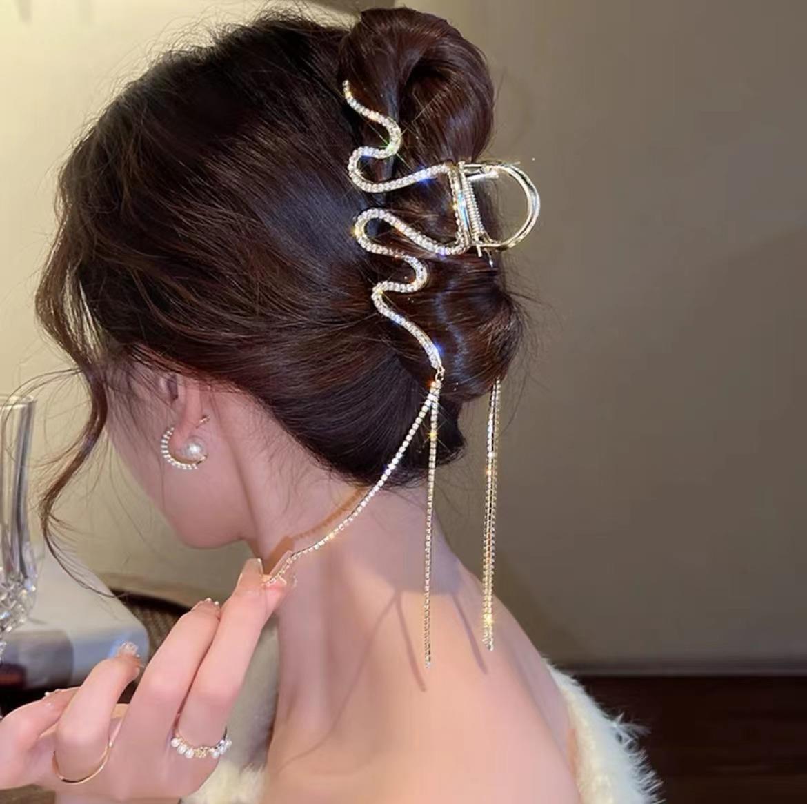Women's High-end Hair Clip With Tassel On The Back Of The Head