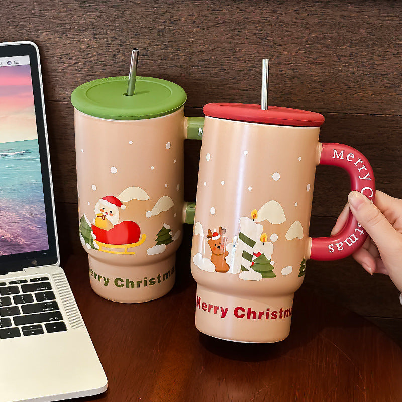 Christmas Gift Large Capacity Ceramic Cup Mug Creative