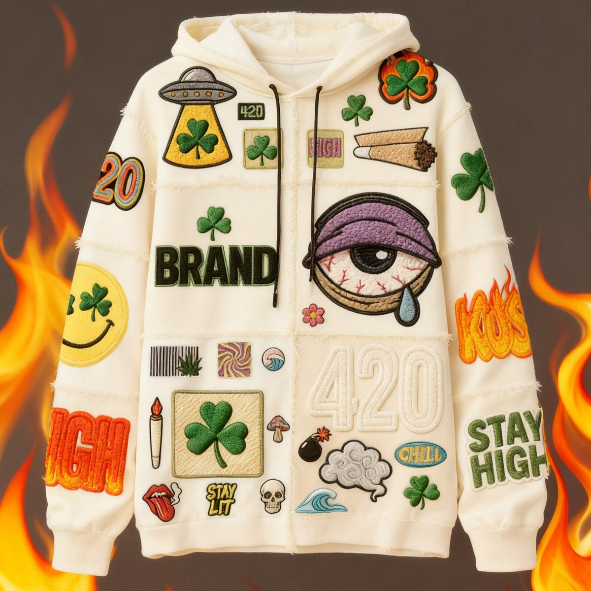Fashion Casual Printed Polyester Sweater