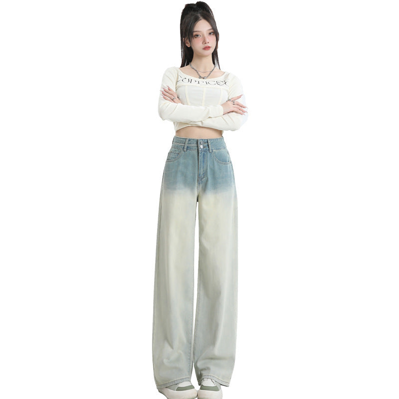 Gradient Design Straight-leg Pants Wide Leg Women's Clothing