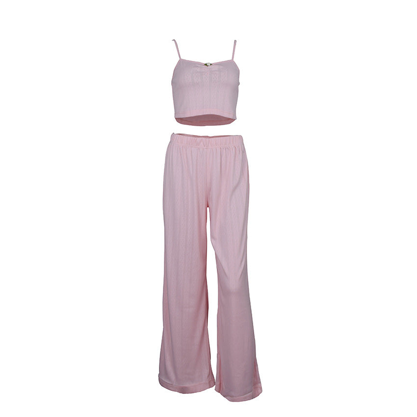 Summer New Arrival Camisole And Wide-leg Pants Two-piece Set