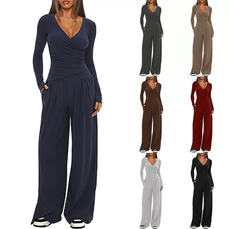 Cross-border Amazon Hot Loose Wide-leg Pants Casual And Comfortable Suit