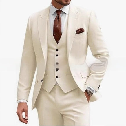 Men's Casual Business Wedding Three-piece Suit