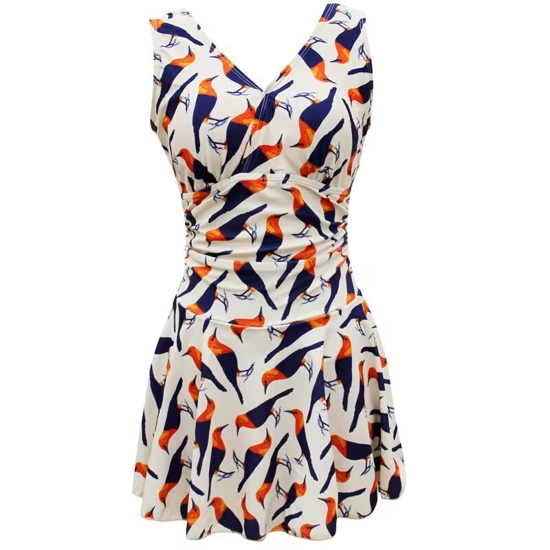 Foreign Trade Covering Belly Thin One-piece Swimsuit