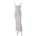 Backless Long Slim Strap Dress Women