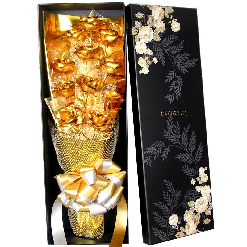 Imitation Gold Foil Rose Bouquet Christmas Valentine's Day Gift