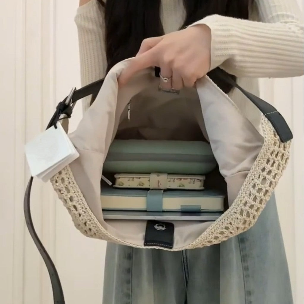 New Single Shoulder Crossbody Woven Bag