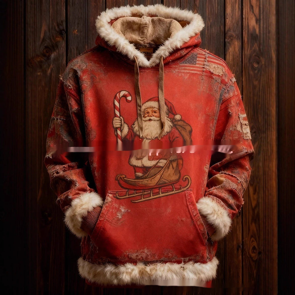 European And American Winter Merry Christmas Hoodie With Pocket