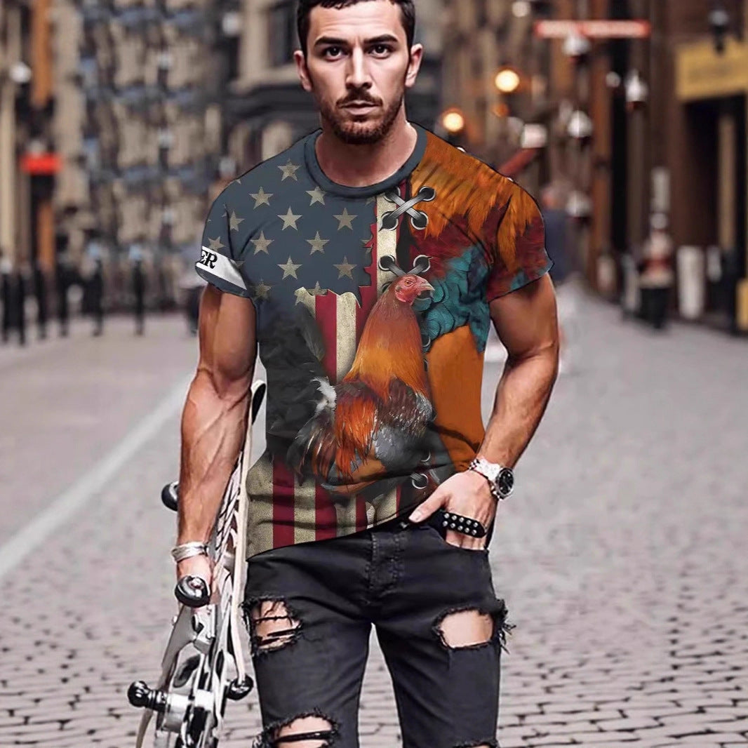 3D Printed Animal Style Vintage Quick-dry T-shirt
