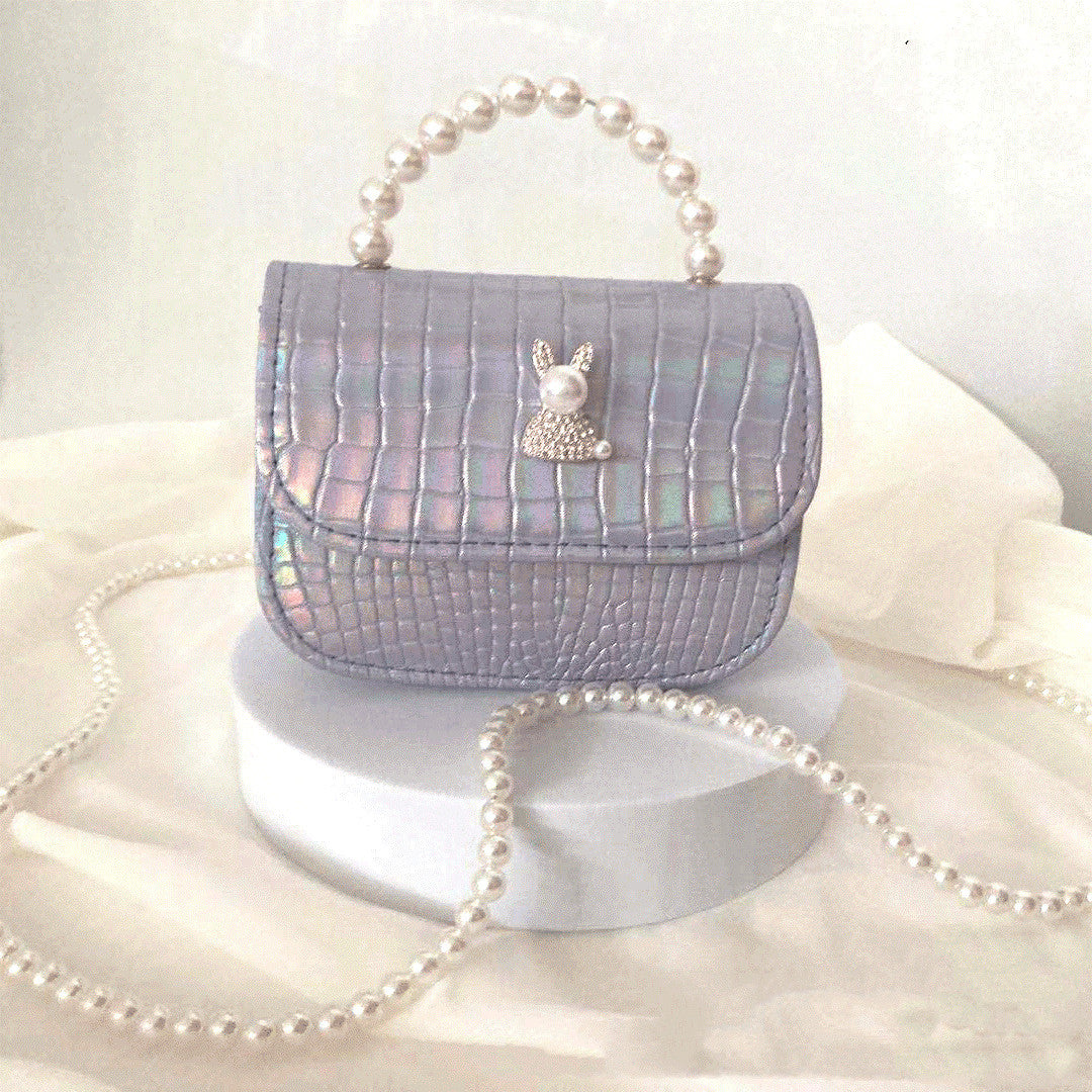 Rhinestone Rabbit Cute Girl Bag Pearl Portable Can Be Diagonal