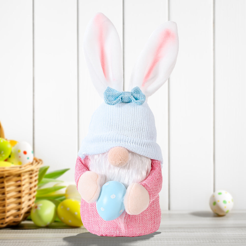 New Easter Decoration Creative Bunny Holding Egg Doll