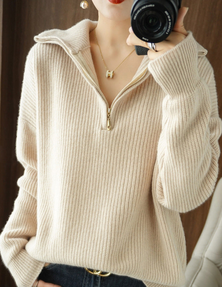 Women's Thickened Pullover Knitted Sweater Top