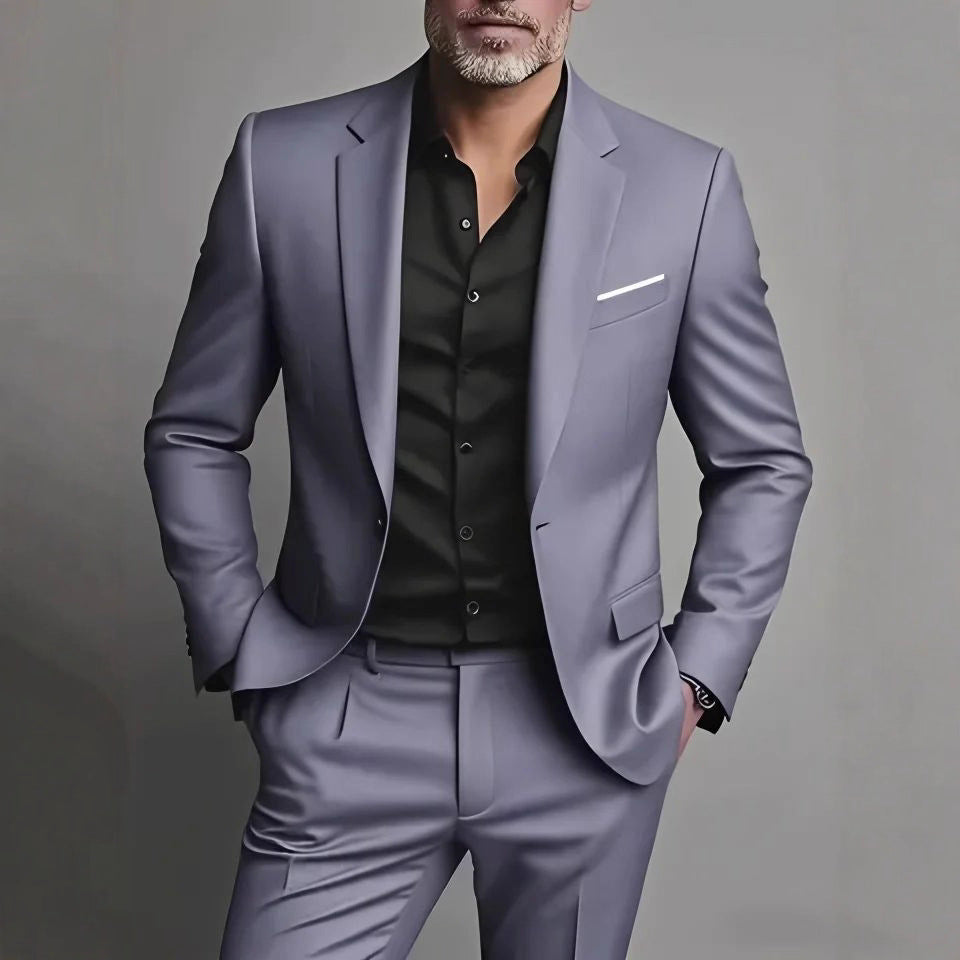 Men's Suit Set Slim Fit Casual Two-piece Suit