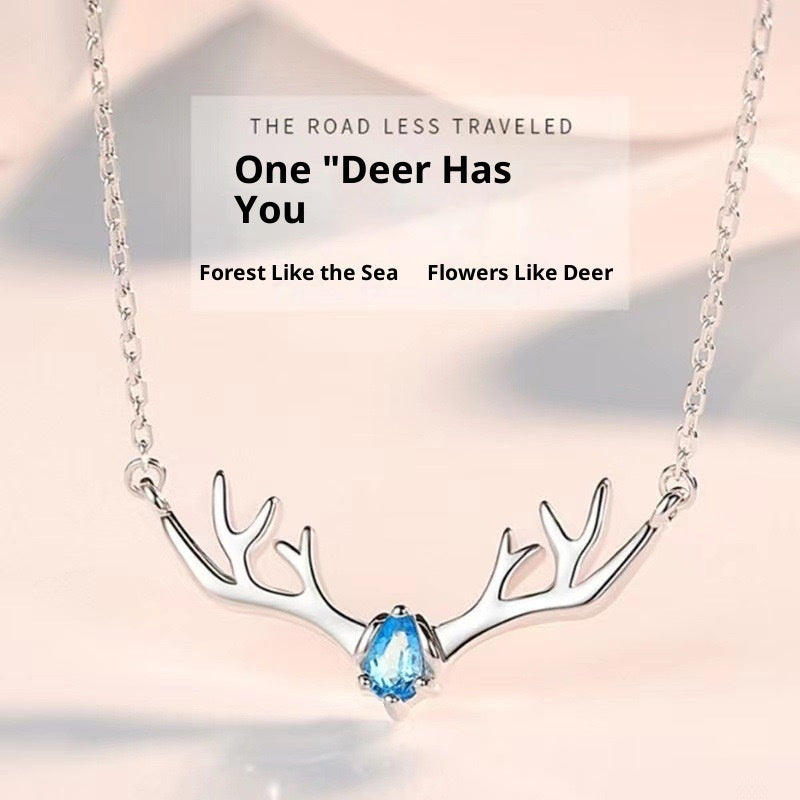 Women's Korean Version Simple Deer Pendant Necklace
