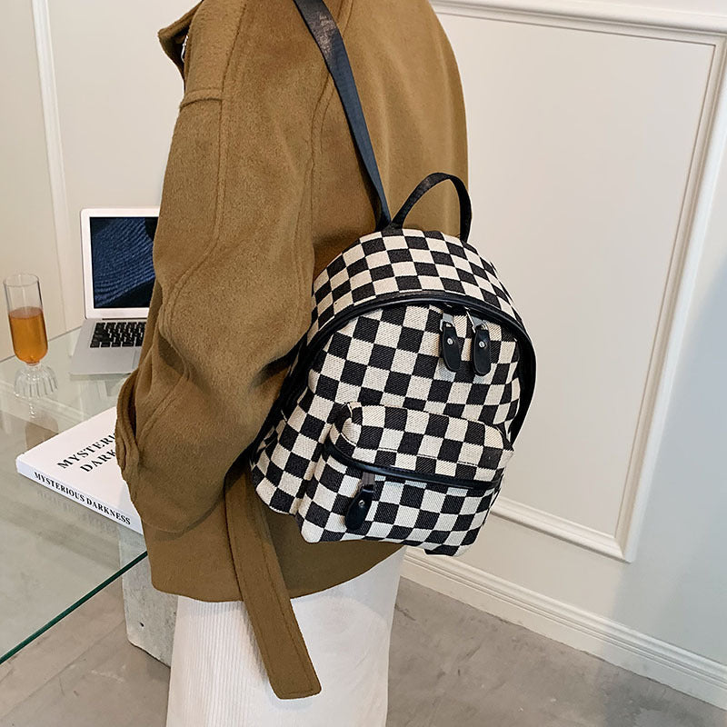Checkerboard Checkerboard Black And White Contrast Color Trend Personality Shoulders