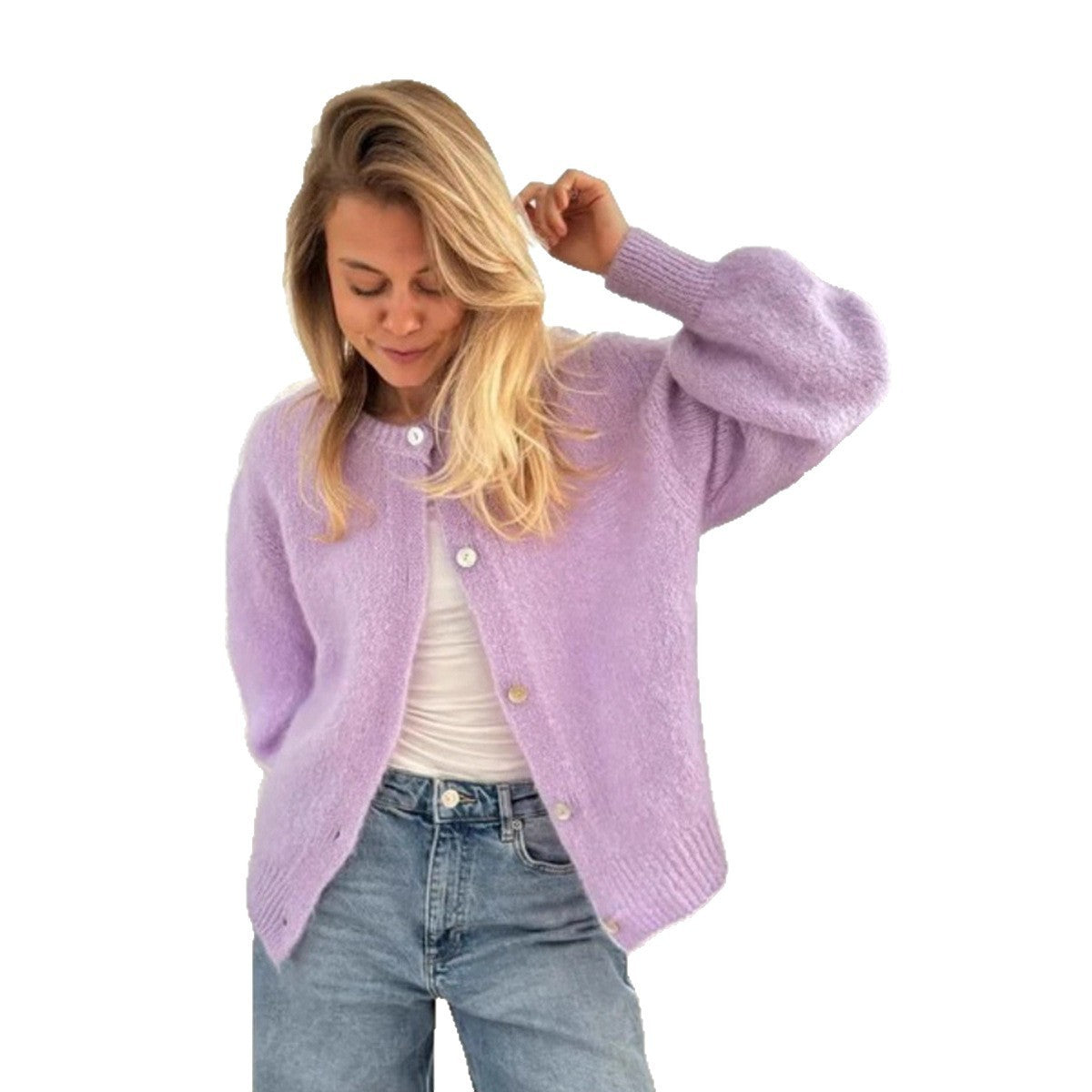 Macaron Color Sweater Cardigan For Women