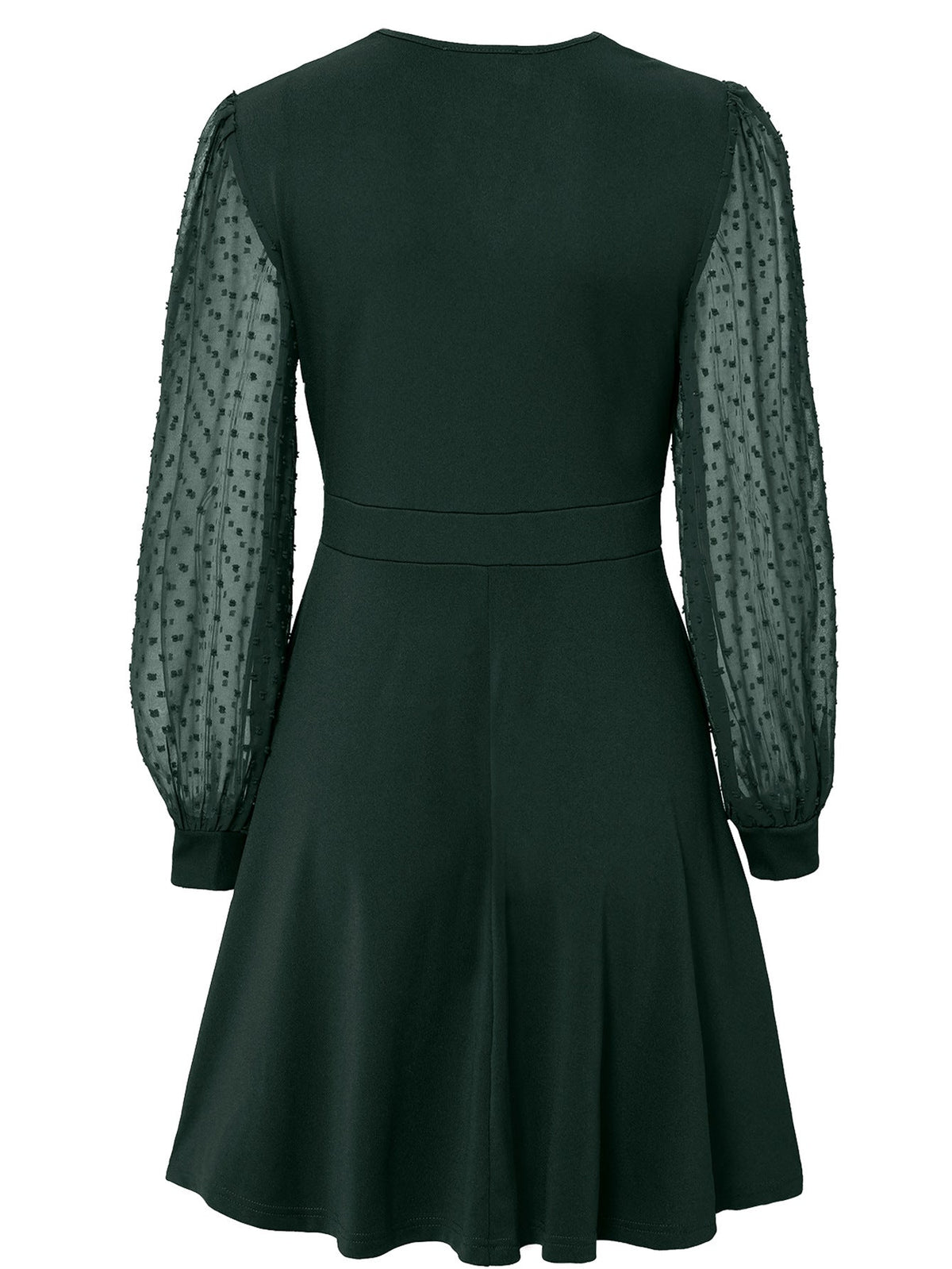 Trend V-neck Solid Color Jacquard Dress