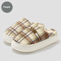 Women's Home Comfortable Warm Striped Toe Cap Cotton Slippers